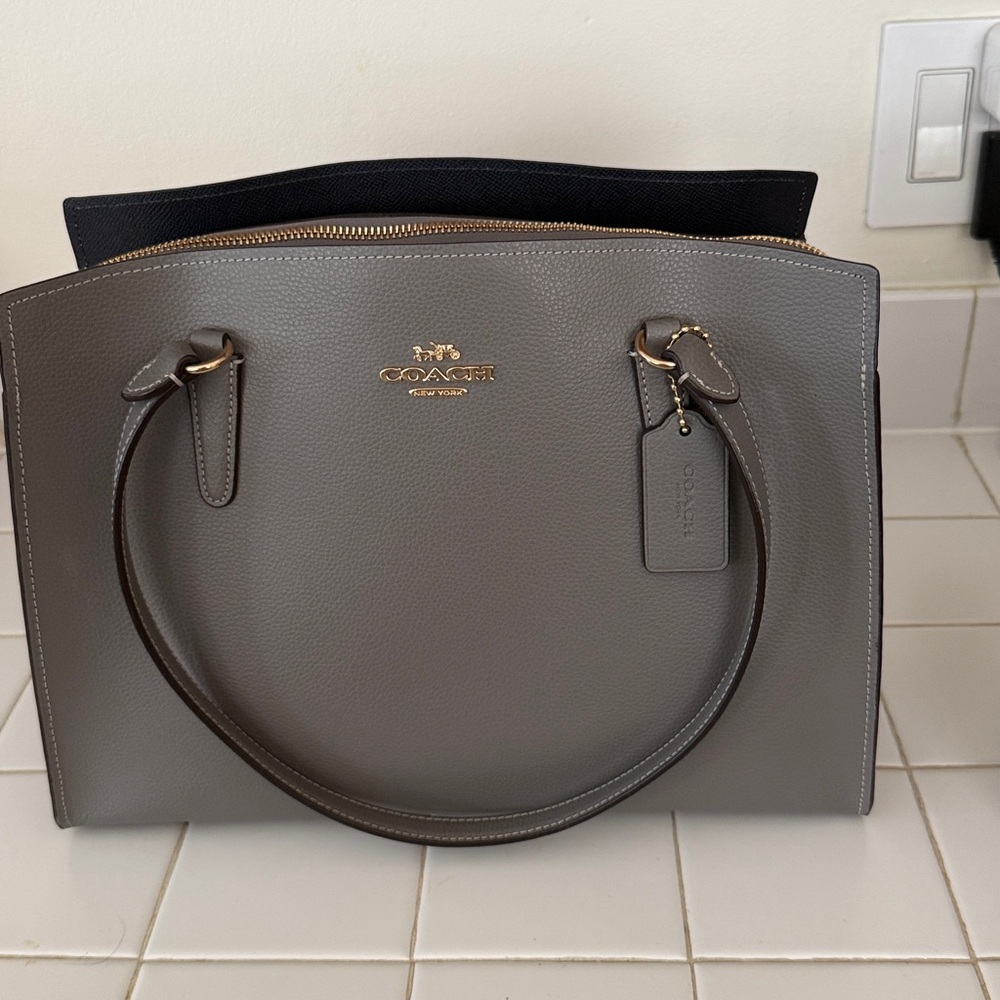 Coach Charcoal Leather Handbag